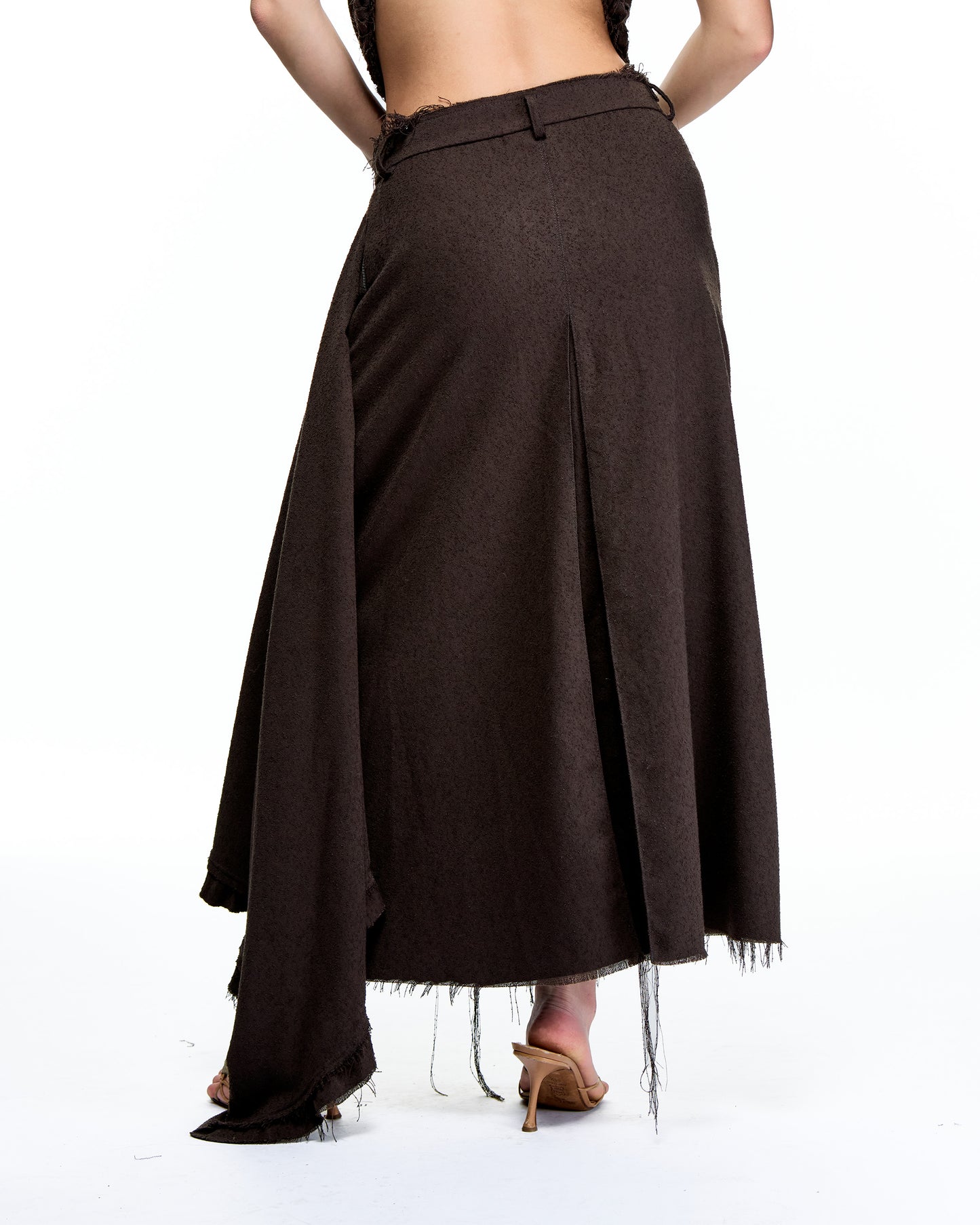BOUCLE DRAPY RUFFLE SKIRT