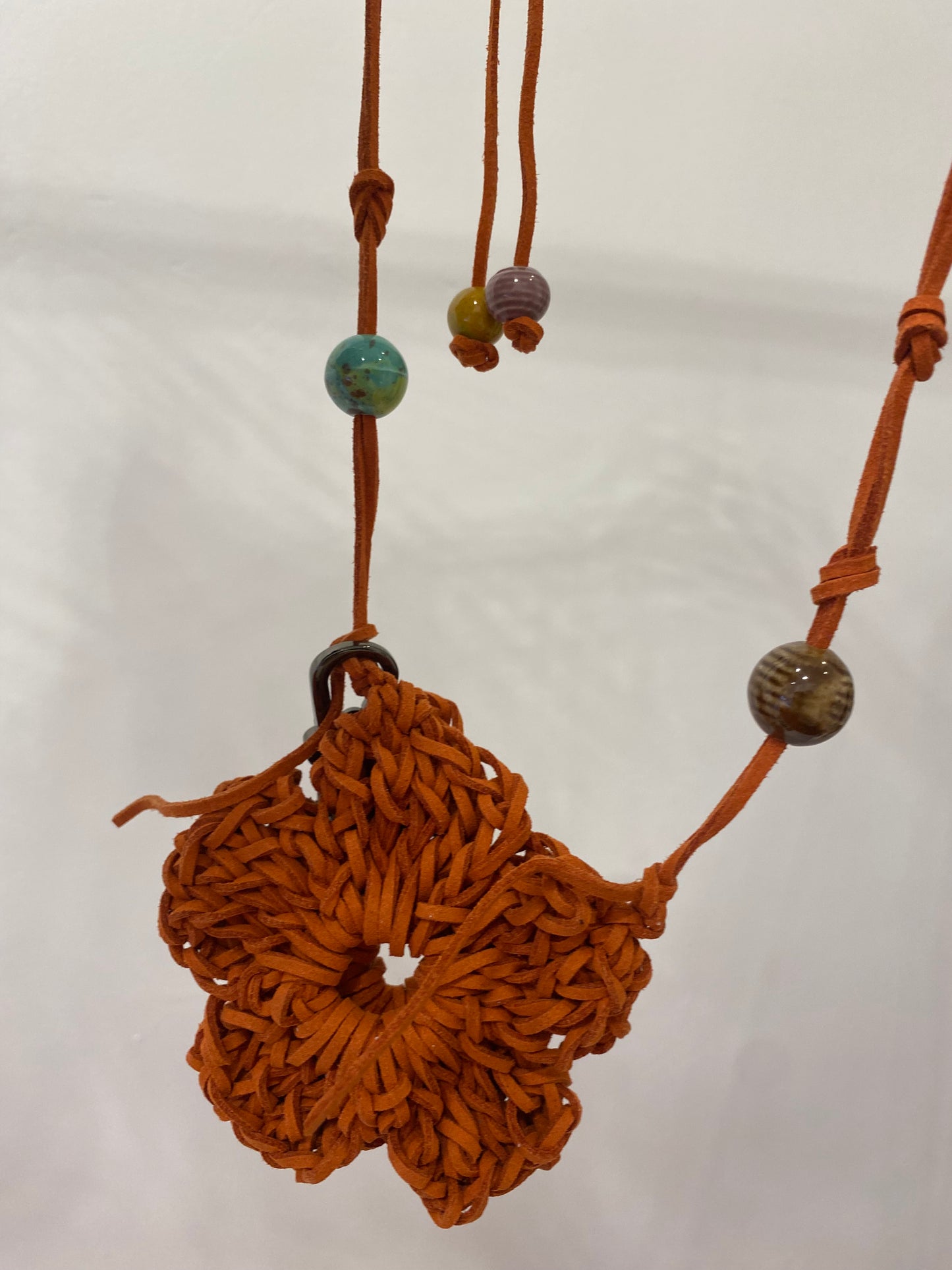 Signature Hand Crochet Flower Pocket Bag_ Orange