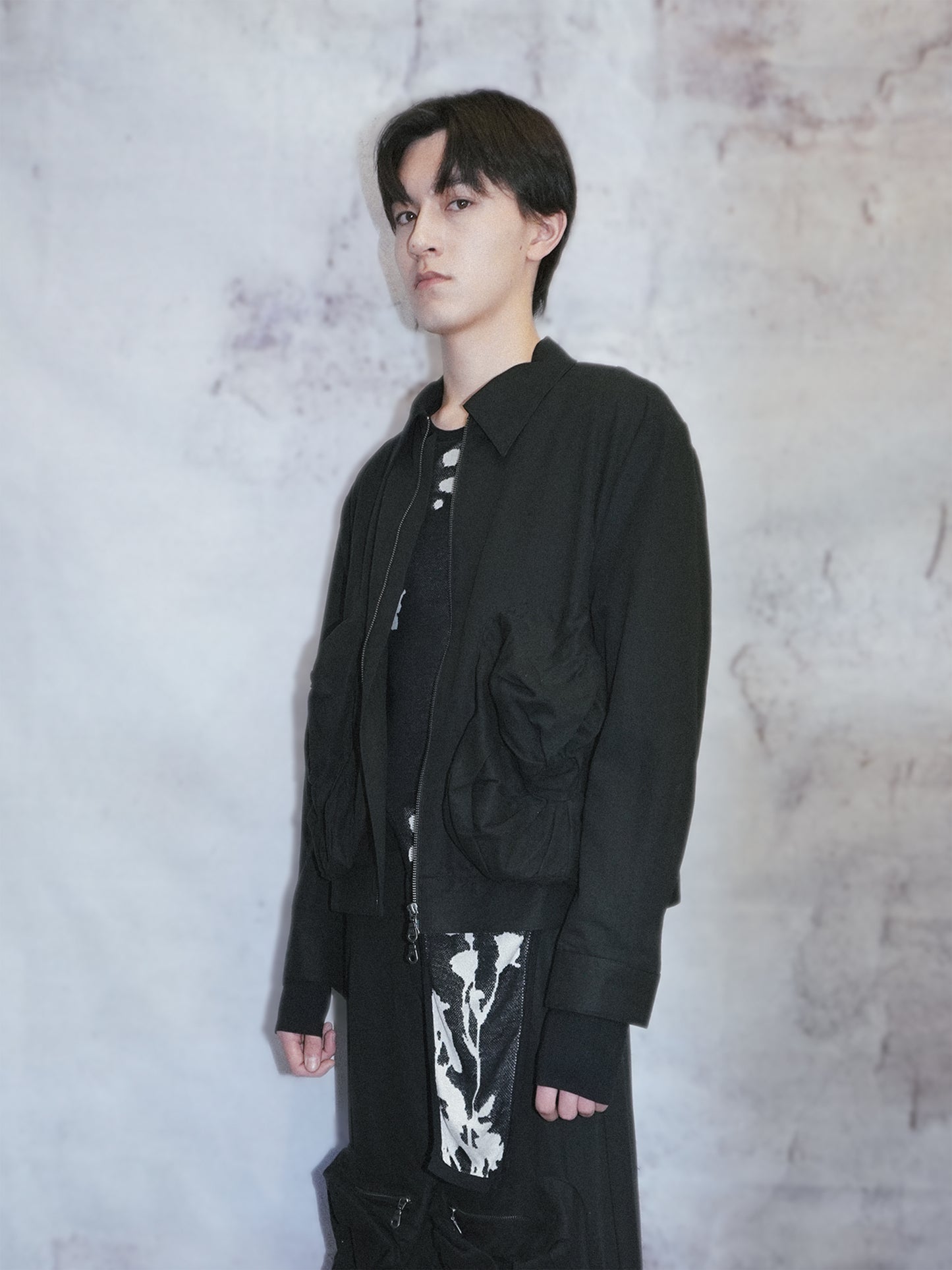 FLOWER POCKET JACKET BLACK