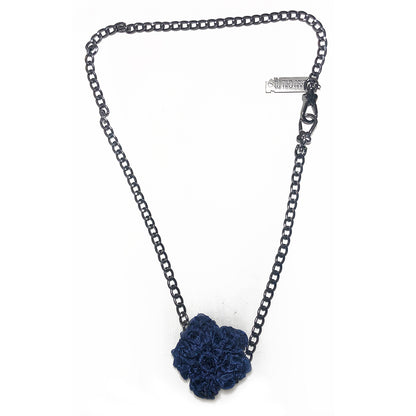 Signature Hand Crochet Flower Belt / Keychain_ Navy