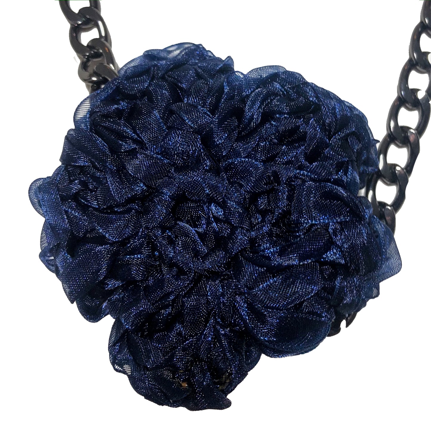 Signature Hand Crochet Flower Belt / Keychain_ Navy