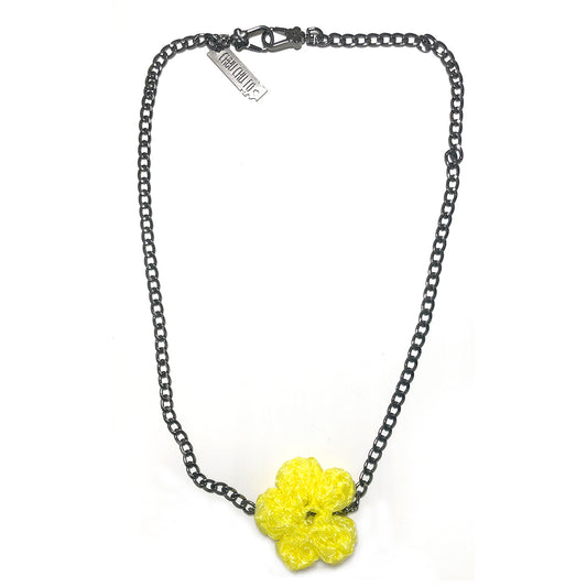 Signature Hand Crochet Flower Belt / Keychain_ Yellow