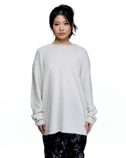 CUT OUT DETAIL WOOL SWEATER
