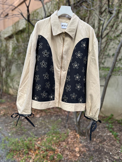 DAISY PRINT PATCHED COTTON TWILL JACKET