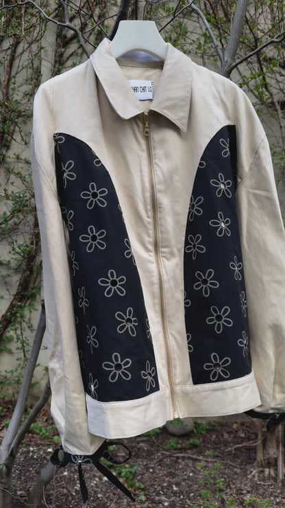 DAISY PRINT PATCHED COTTON TWILL JACKET