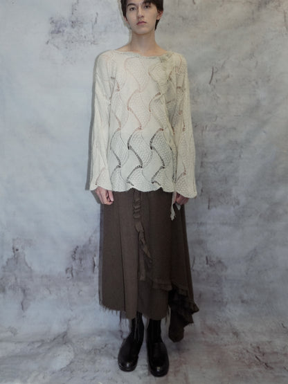 Open Stitch Braided Sweater_BEIGE